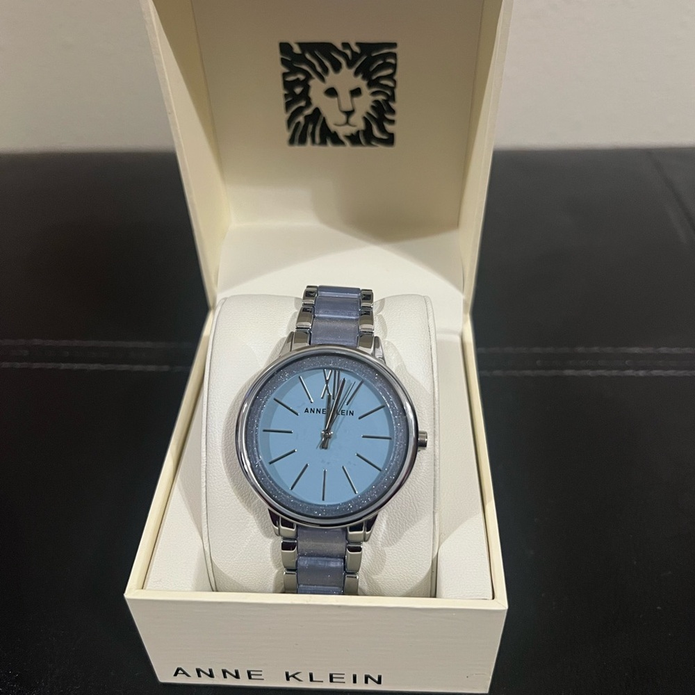 Anne Klein Silver and Light Blue Timepiece